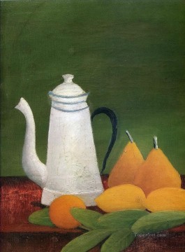 bodegón con tetera y fruta decoración Henri Rousseau Pinturas al óleo